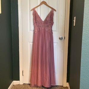 Watters Blush Pink Brielle Lace Gown - Petites!